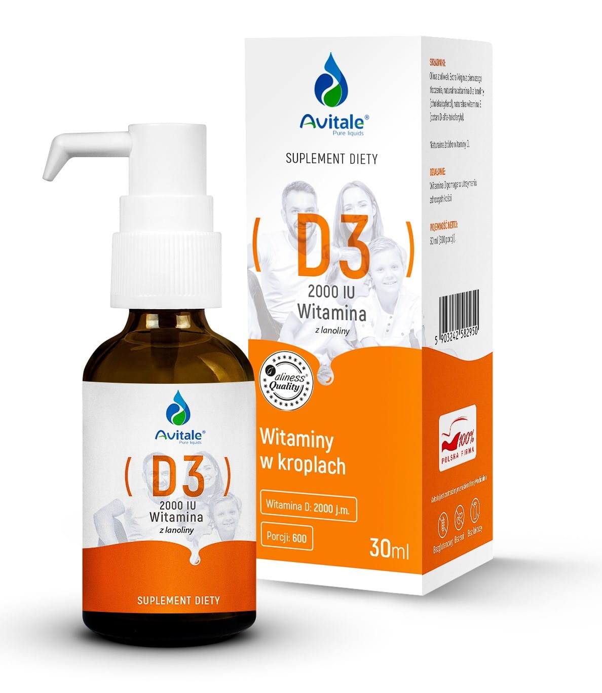 Witamina D3 2000 z lanoliny Olive  30ml
